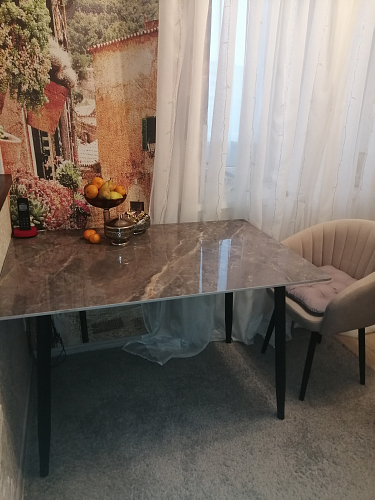 Стол Rion 120 белый мрамор / черный фото покупателя 4